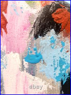 Original 12x12 Abstract Figurative Painting Expressive Modern Art by Isaksen