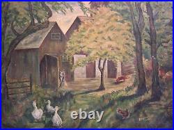 Original 1930's WPA Depression Era Farm Oil Painting
