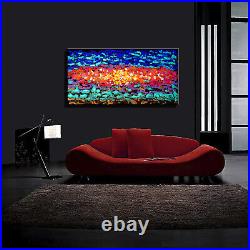 Original Abstract Modern Art Painting Large Canvas Oil artist signed wall framed