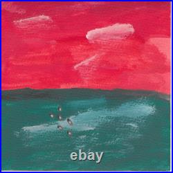 Original Abstract Painting Blood Ship REASOR Acrylic Art 6x6 Framed 9x9
