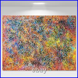 Original Abstract Painting Large Mid-century Modern MCM Psychedelic Art Signed