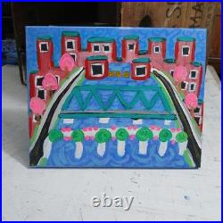 Original Acrylic Canvas Painting 8x10 Bridge of Flowers Shelburne Falls W. Smith