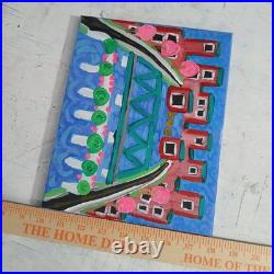 Original Acrylic Canvas Painting 8x10 Bridge of Flowers Shelburne Falls W. Smith