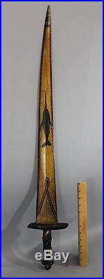 Original Antique, Sailor Made, Folk Art Painting Swordfish Sword, NR