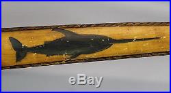 Original Antique, Sailor Made, Folk Art Painting Swordfish Sword, NR