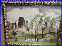 Original Art Americana Folk Art Sgnd Frmd In Glass Quality