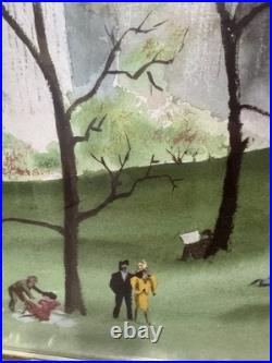 Original Art Americana Folk Art Sgnd Frmd In Glass Quality