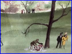 Original Art Americana Folk Art Sgnd Frmd In Glass Quality