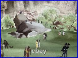 Original Art Americana Folk Art Sgnd Frmd In Glass Quality