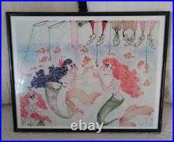 Original Art Hooky Mermaids Fishing for Engagement Rings withFishermen Signed
