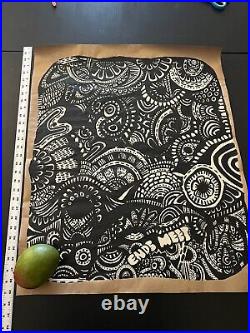 Original Art Painting Large Acrylic Paper Abstract Folk Surreal 29 X 24