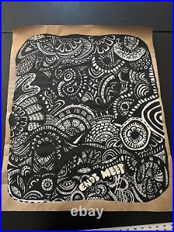 Original Art Painting Large Acrylic Paper Abstract Folk Surreal 29 X 24
