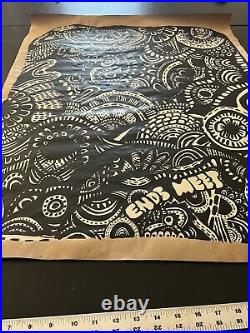 Original Art Painting Large Acrylic Paper Abstract Folk Surreal 29 X 24