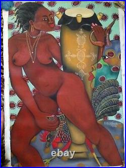 Original Beautiful Painting By Famous Haitian Artist Roger Francois (1928-2013)