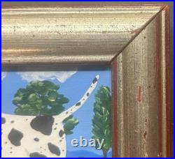 Original CATE MANDIGO'Rita the DOG' Dalmation MINIATURE FOLK ART Oil Painting