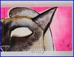 Original Cat Painting Ooak Siamese Paws Lot Contemporary Art By Samantha McLean