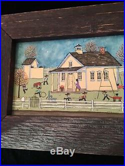 Original DELORES HACKENBERGER Lancaster PA Amish Folk Art Painting