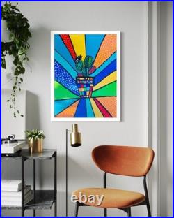 Original Desert Rainbow Painting 24 x 18 Framed