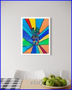 Original Desert Rainbow Painting 24 x 18 Framed