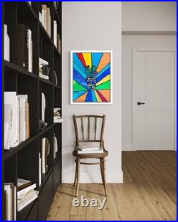 Original Desert Rainbow Painting 24 x 18 Framed
