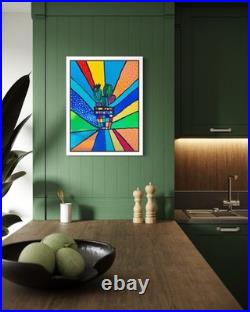 Original Desert Rainbow Painting 24 x 18 Framed