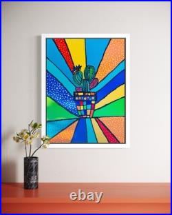 Original Desert Rainbow Painting 24 x 18 Framed