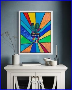Original Desert Rainbow Painting 24 x 18 Framed