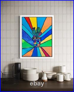 Original Desert Rainbow Painting 24 x 18 Framed
