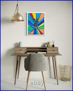 Original Desert Rainbow Painting 24 x 18 Framed