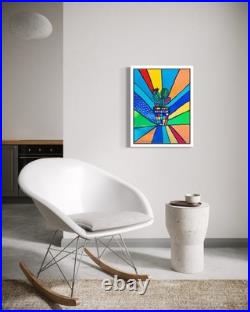Original Desert Rainbow Painting 24 x 18 Framed