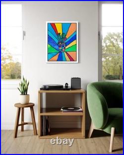 Original Desert Rainbow Painting 24 x 18 Framed