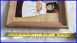 Original FRIDA KAHLO Oil on Canvas PAINTING By R. Luna Mexican FOLK ART #1