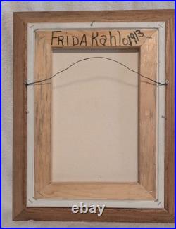 Original FRIDA KAHLO Oil on Canvas PAINTING By R. Luna Mexican FOLK ART #1