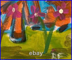 Original Folk Art Dachshund painting Whimsical Dog on 11x14 canvas