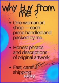 Original Folk Art Dachshund painting Whimsical Dog on 11x14 canvas