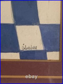 Original Folk Art Donut Stand Scene Ink & Gouache Painting Signed Silverberg