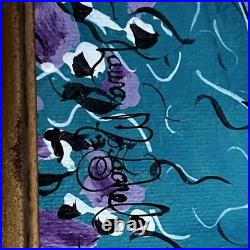 Original Folk Art Painting Art Deco Ladies Bistro Gold Frame Laura Mostaghel