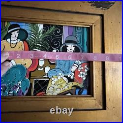 Original Folk Art Painting Art Deco Ladies Bistro Gold Frame Laura Mostaghel Original Folk Art Painting Art Deco Ladies Bistro Gold Frame Laura Mostaghel