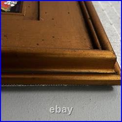 Original Folk Art Painting Art Deco Ladies Bistro Gold Frame Laura Mostaghel