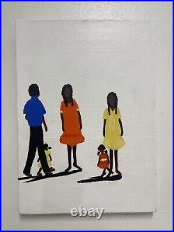 Original Folk Art Painting Black Family African American Family Signed Titled