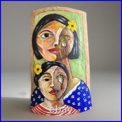 Original Folk Art Portrait Mixed Media Listed Latin American Yasser G Rittoles