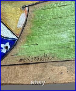 Original Folk Art Portrait Mixed Media Listed Latin American Yasser G Rittoles