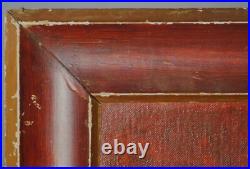 Original Folk Art oil on canvas painting signed Gloria Laposka framed satire