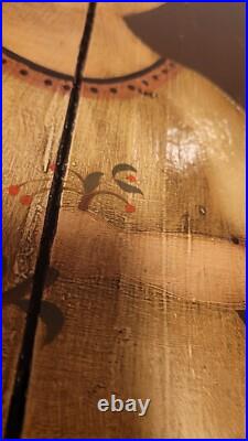 Original Folk Portrait Children Painting Wood Rare Large Set primative Rustic