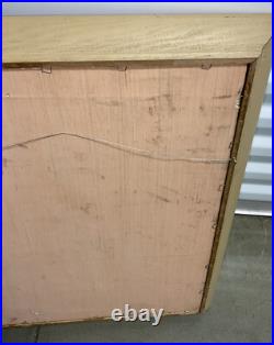 Original Framed Folk Art Painting Clouds Sailboats Lighthouse 25 X 22 Ronnie T