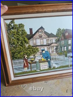 Original H. Hargrove Painting On Canvas Vintage RARE