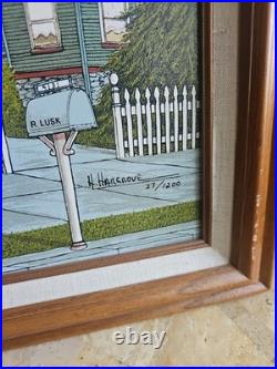 Original H. Hargrove Painting On Canvas Vintage RARE