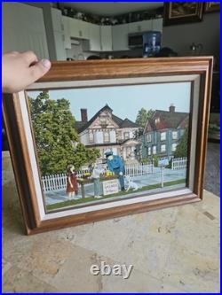 Original H. Hargrove Painting On Canvas Vintage RARE