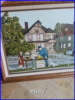 Original H. Hargrove Painting On Canvas Vintage RARE