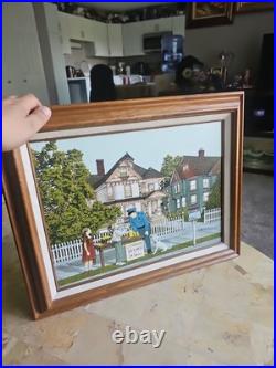 Original H. Hargrove Painting On Canvas Vintage RARE
